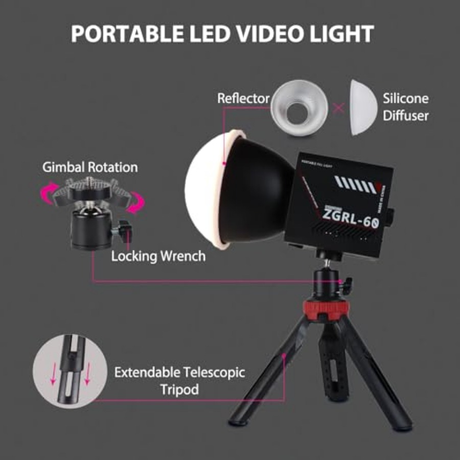 60W COB LED Video Light Handhe - đánh giá và giá Photography Lighting Handheld